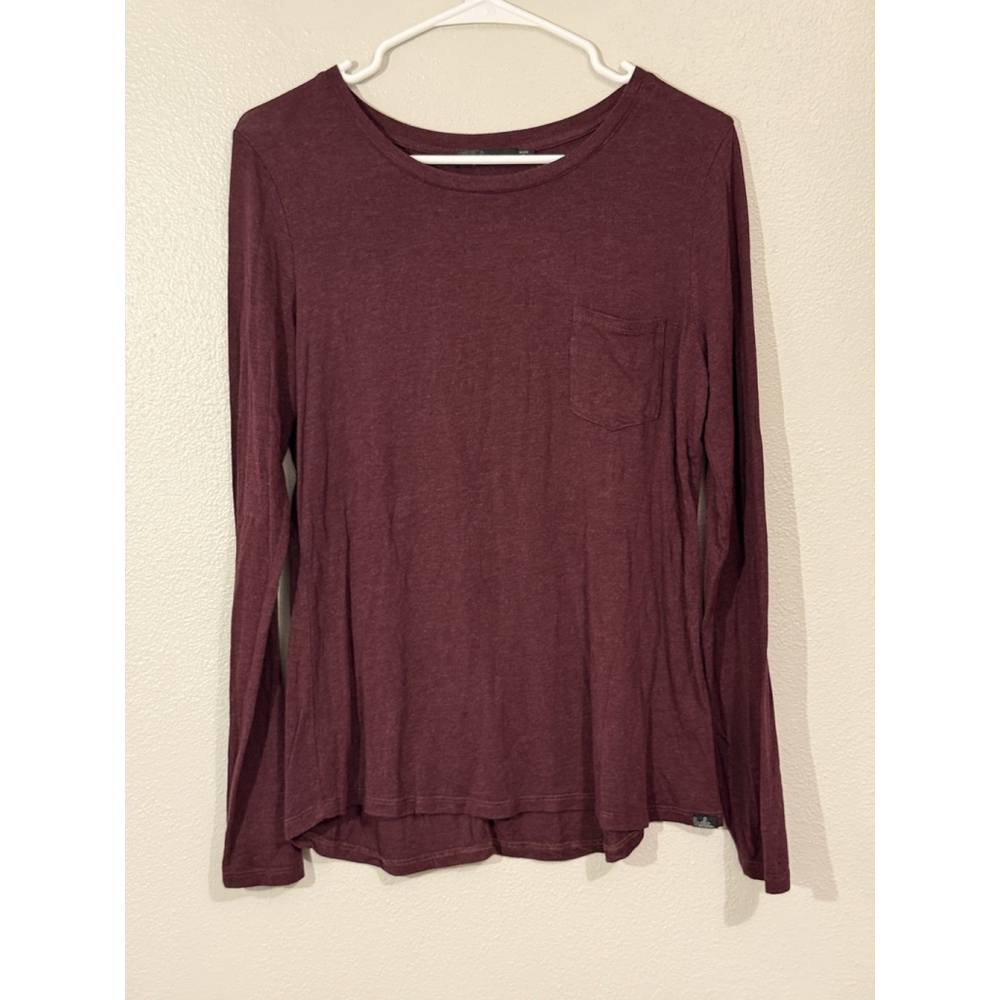 Prana Women's Foundation Long Sleeve Crew Purple Outdoors Gorpcore Size S